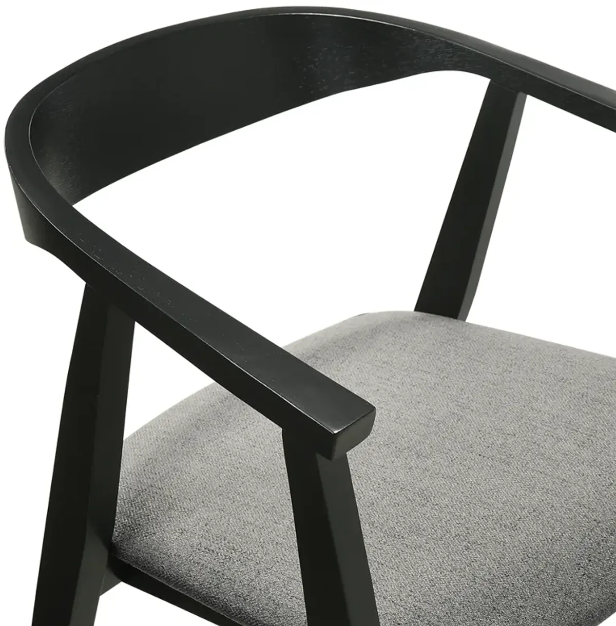 Santana Wood Dining Chair in Black Finish with Charcoal Fabric - Set of 2