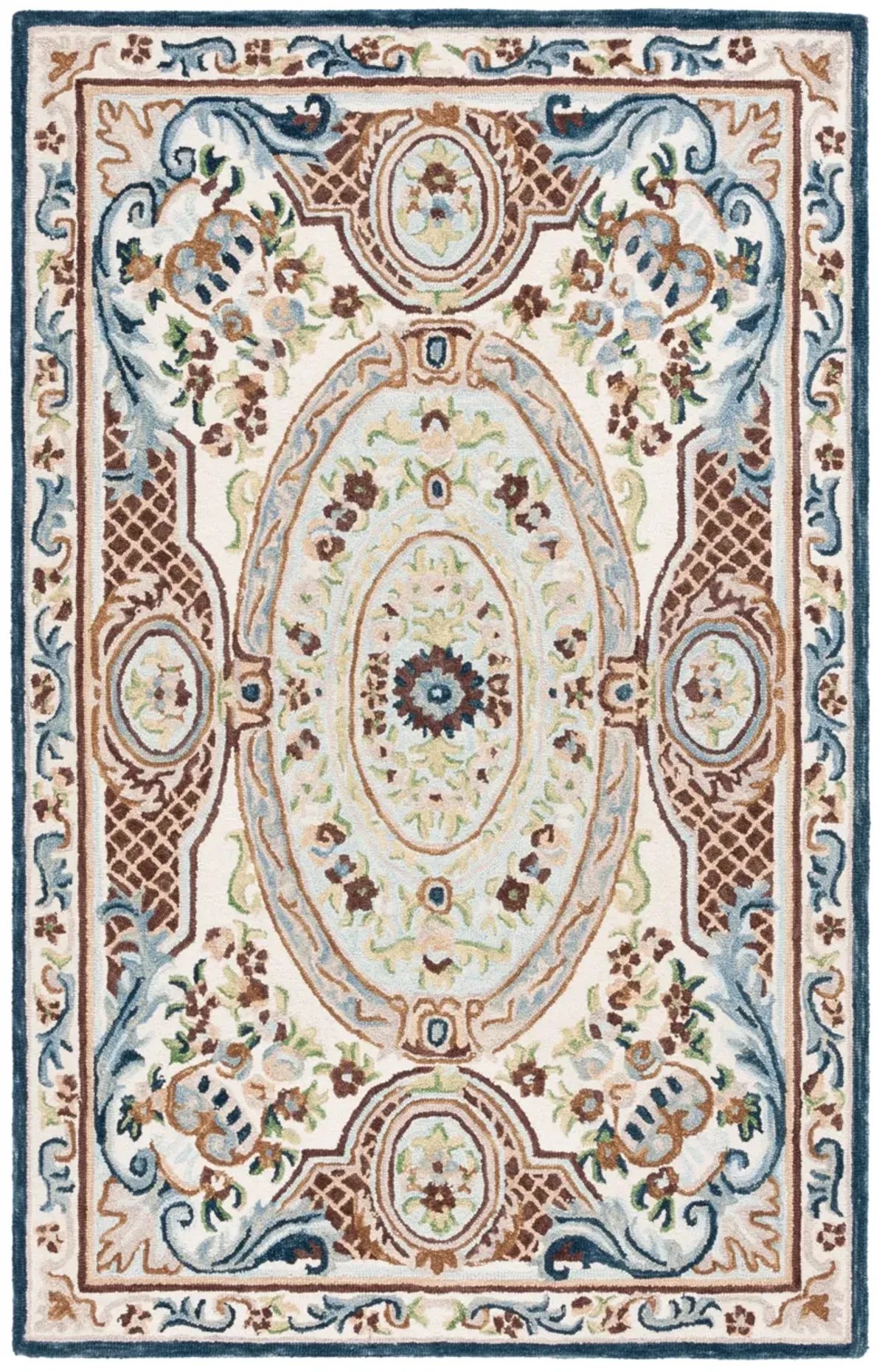 AUBUSSON Hand Tufted 5' x 8' area rug