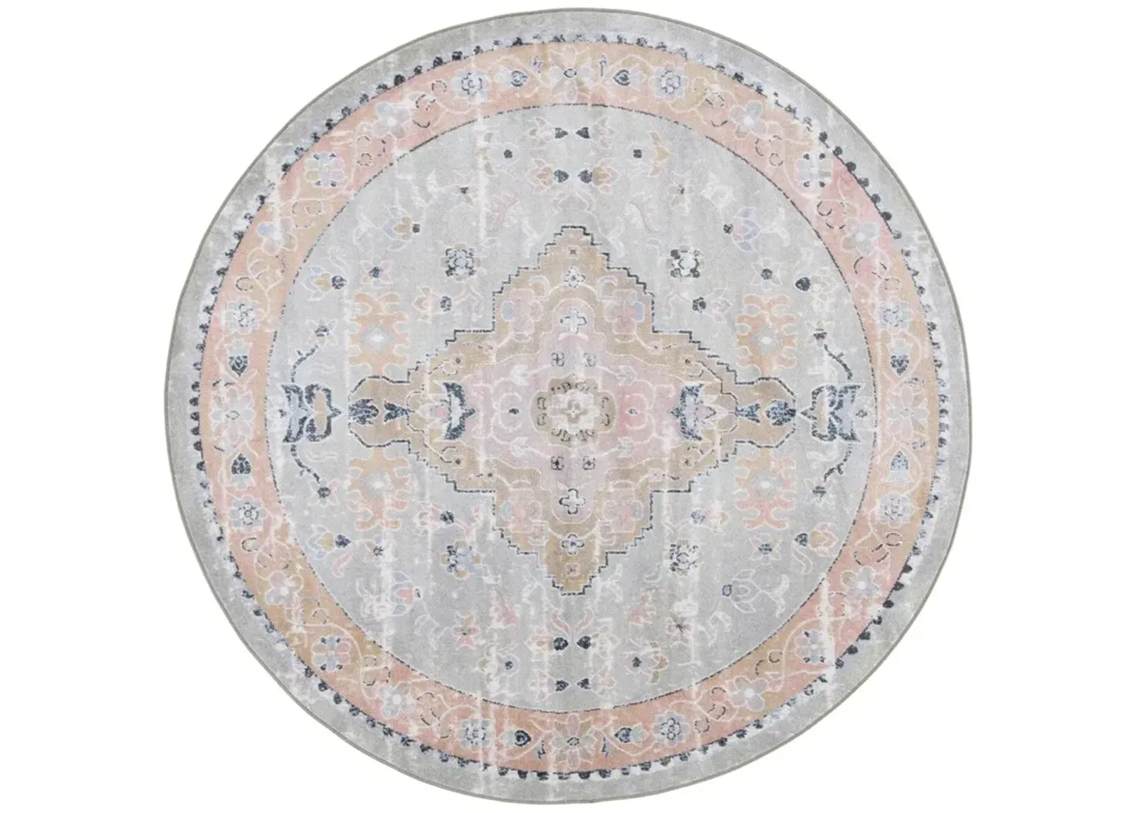 BAYSIDE 134 Multi 6'-7' X 6'-7' Round Round Rug