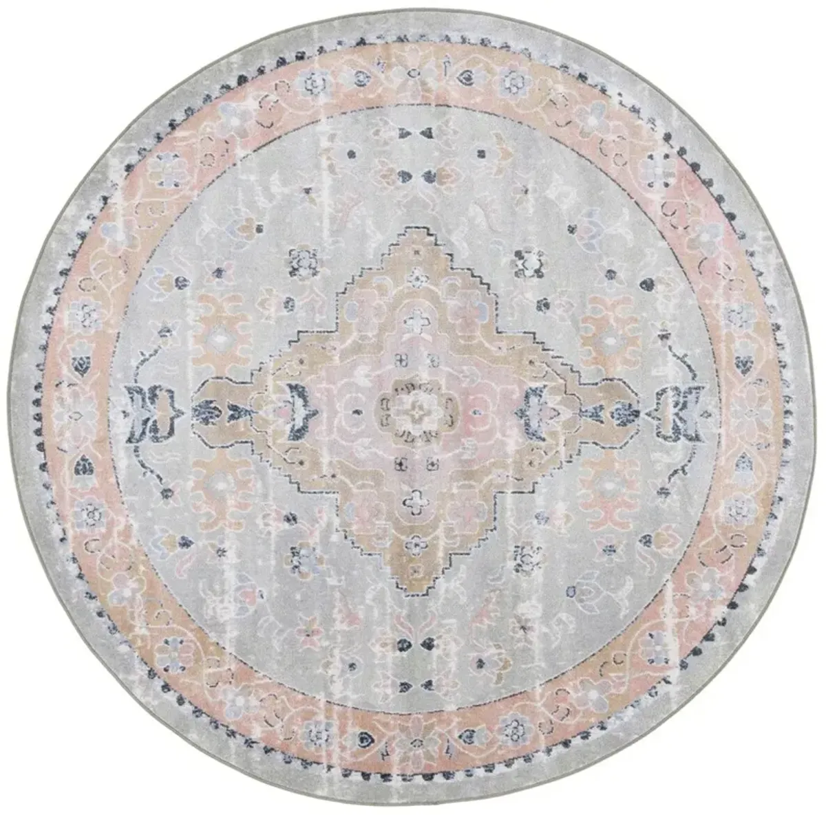 BAYSIDE 134 Multi 6'-7' X 6'-7' Round Round Rug