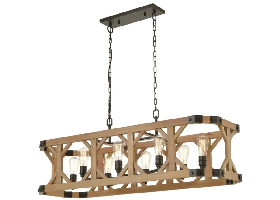 Structure 48" Wide 8-Light Linear Chandelier - Medium Oak