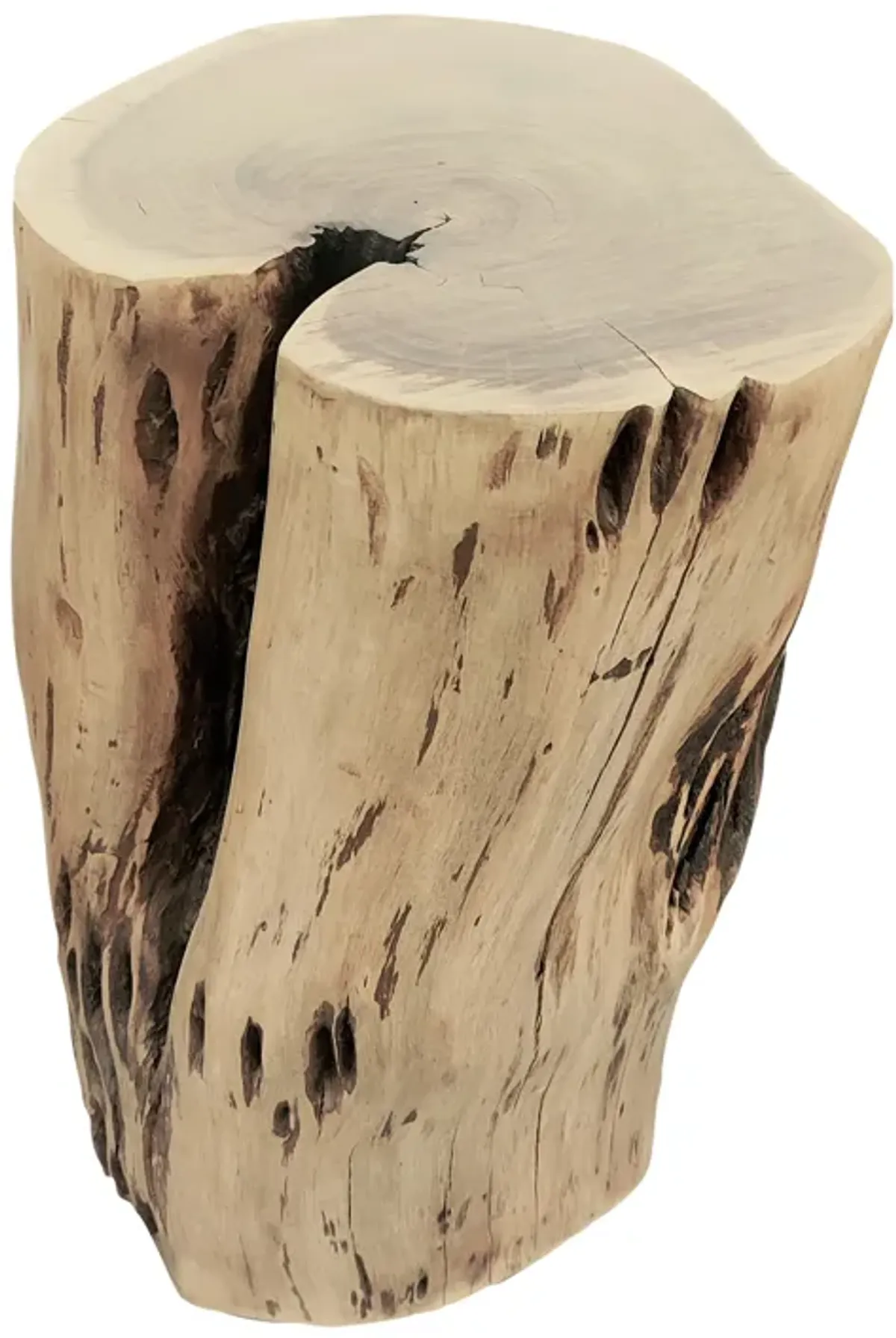 Wood, 19"h, Log Stool, Natural Finish