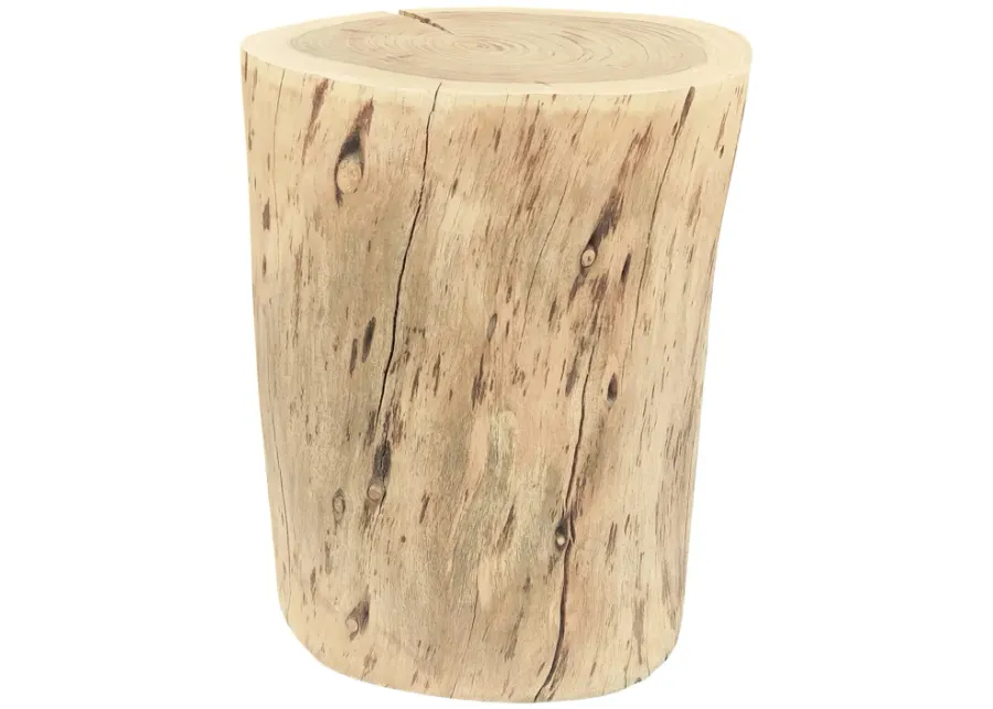 Wood, 19"h, Log Stool, Natural Finish