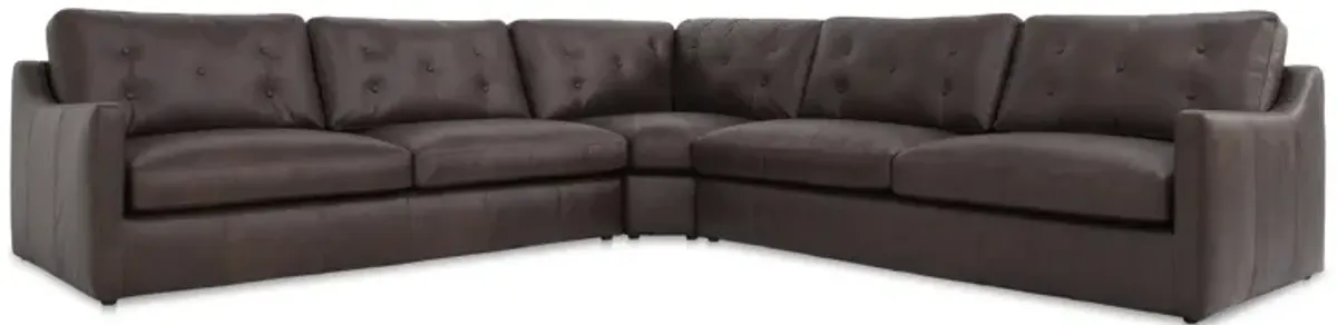 Thurlow Corner Modular Sectional Espresso Brown Leather