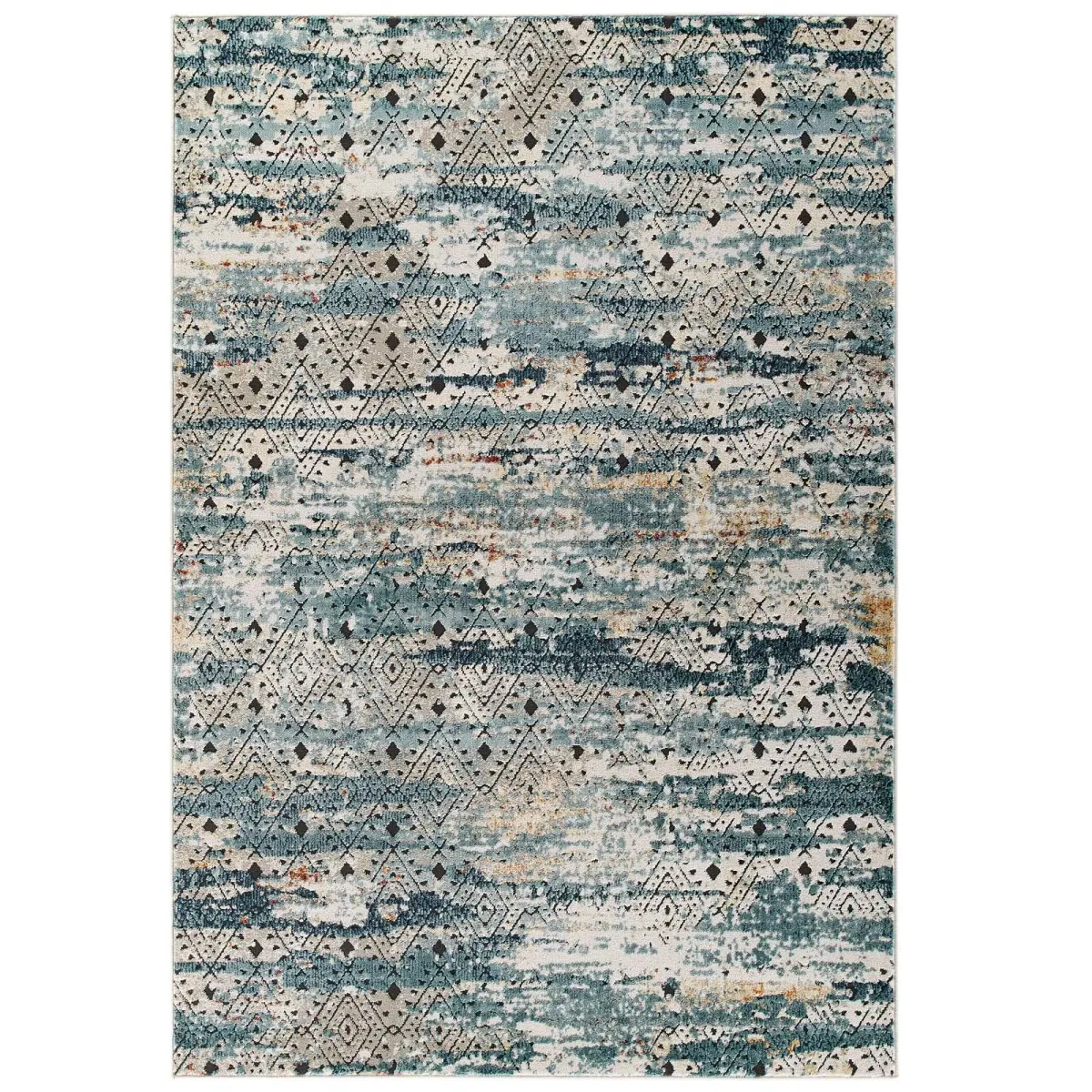 Tribute Eisley Rustic Distressed Transitional Diamond Lattice 5x8 Area Rug