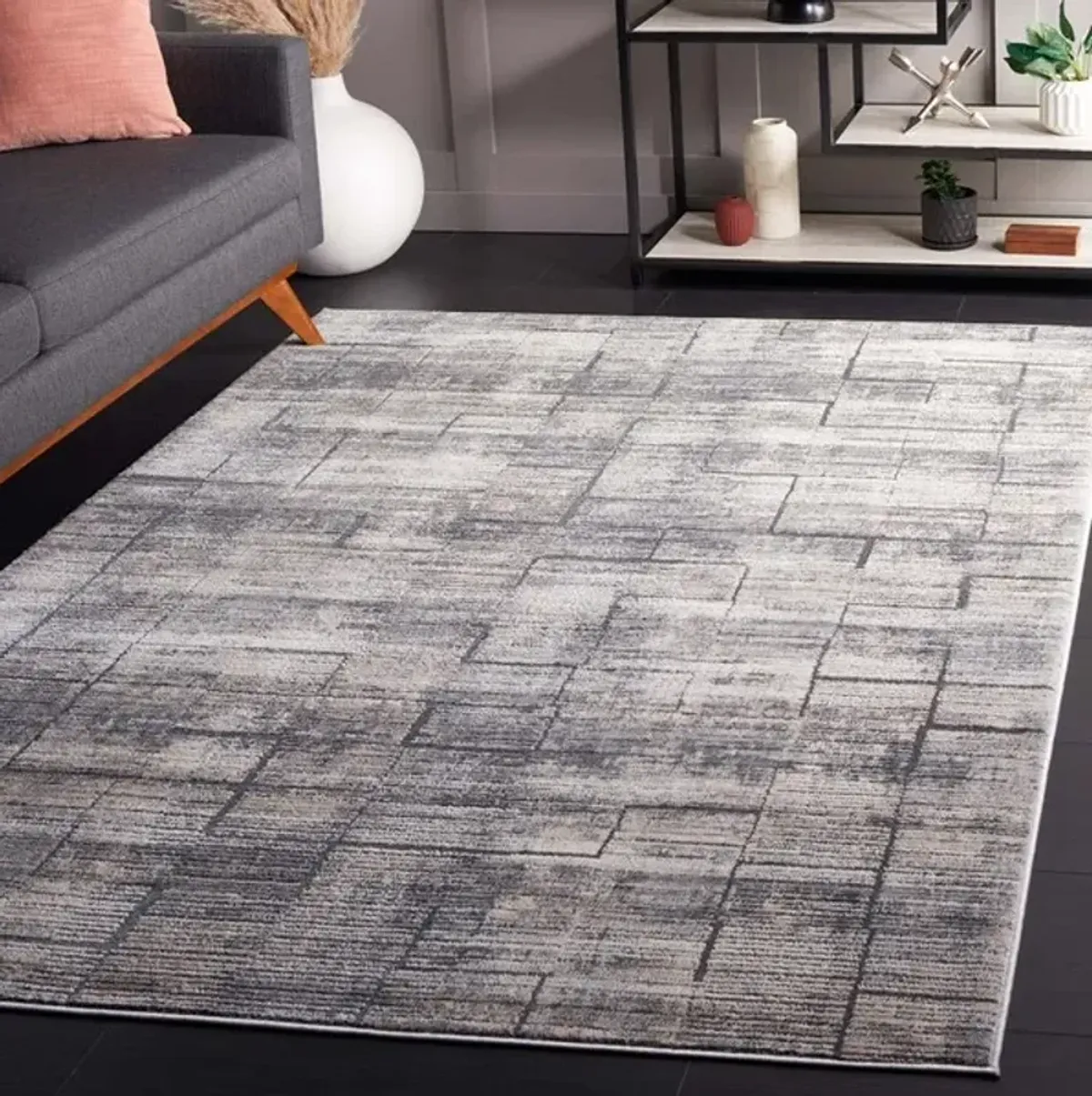 WHISPER 822 Grey  6'-7' X 6'-7' Round Round Rug