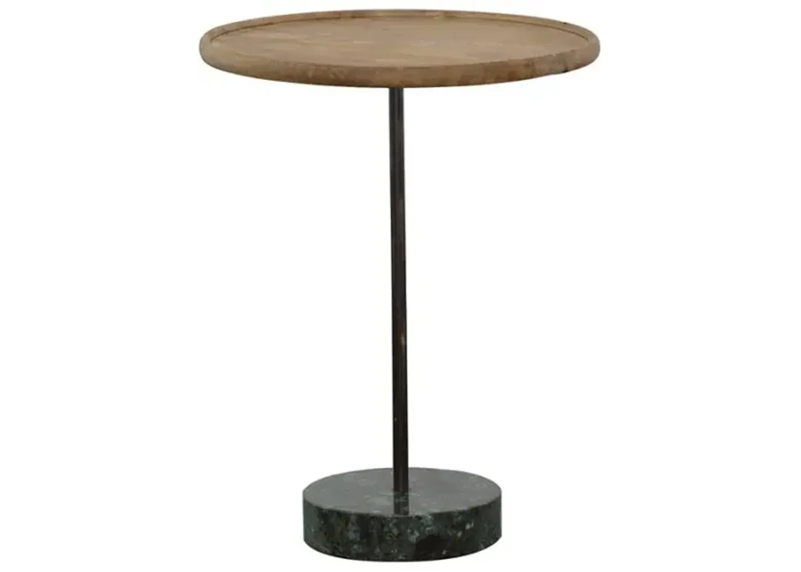 Ginevra Round Marble Base Accent Table Natural and Green