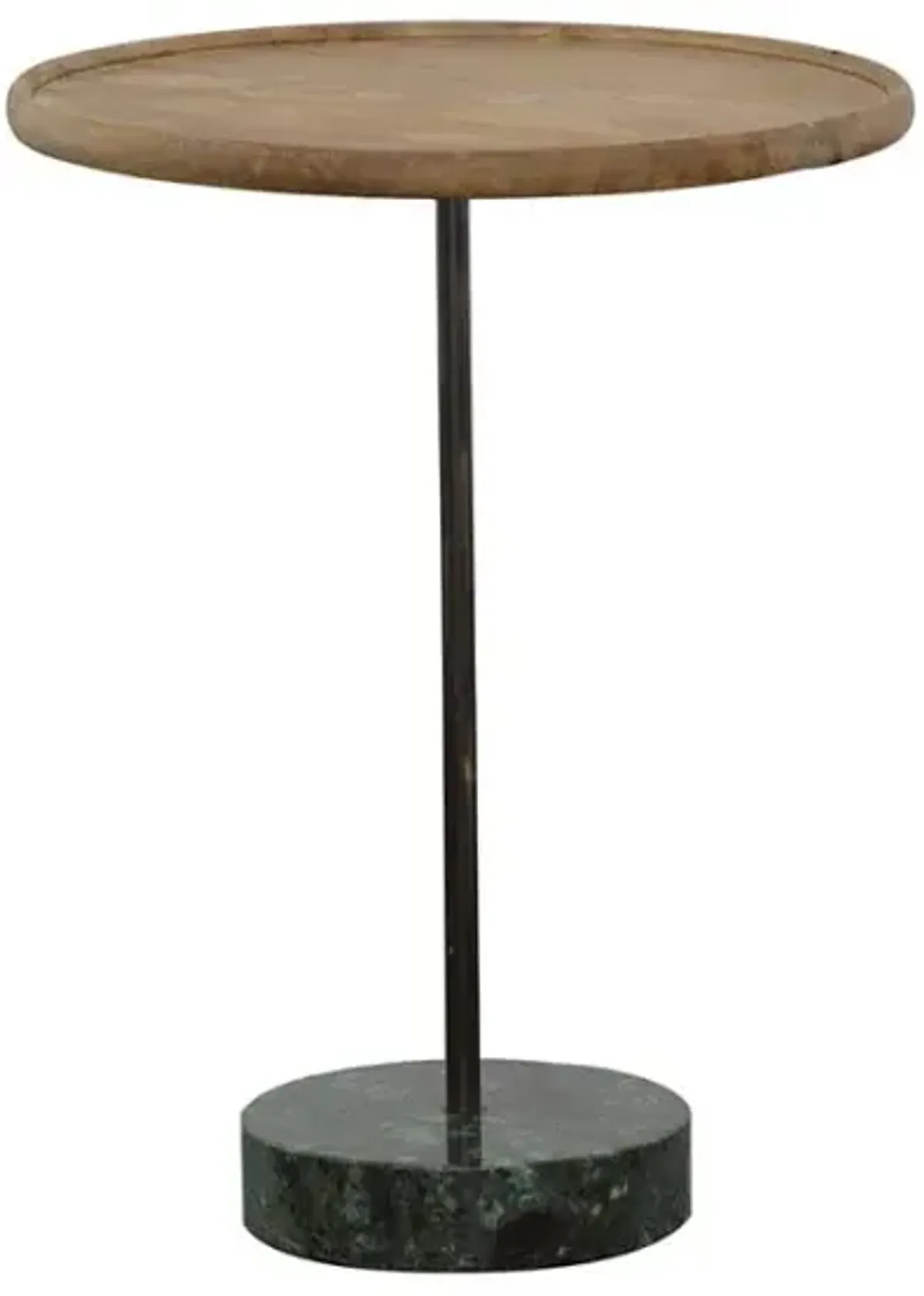 Ginevra Round Marble Base Accent Table Natural and Green