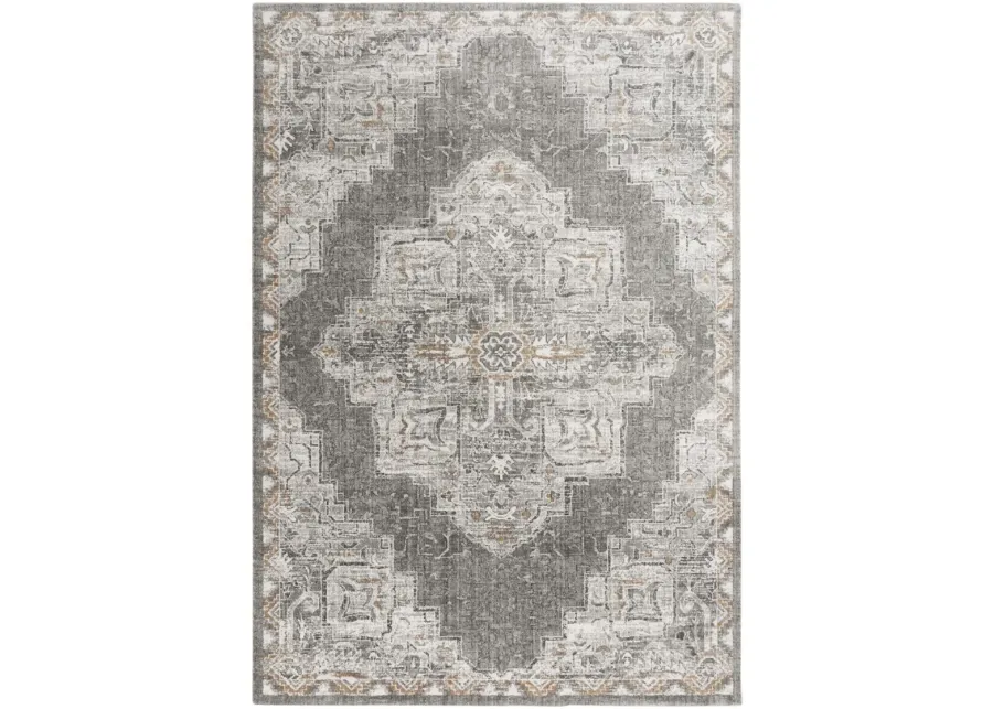 Anatolia Lt.Gray Medallion Recycled Polyester 5'2" x 7'9" Rectangle Rug