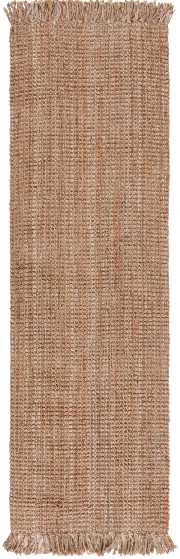 NATURAL FIBER Hand loomed 2'-6' x 8' runner