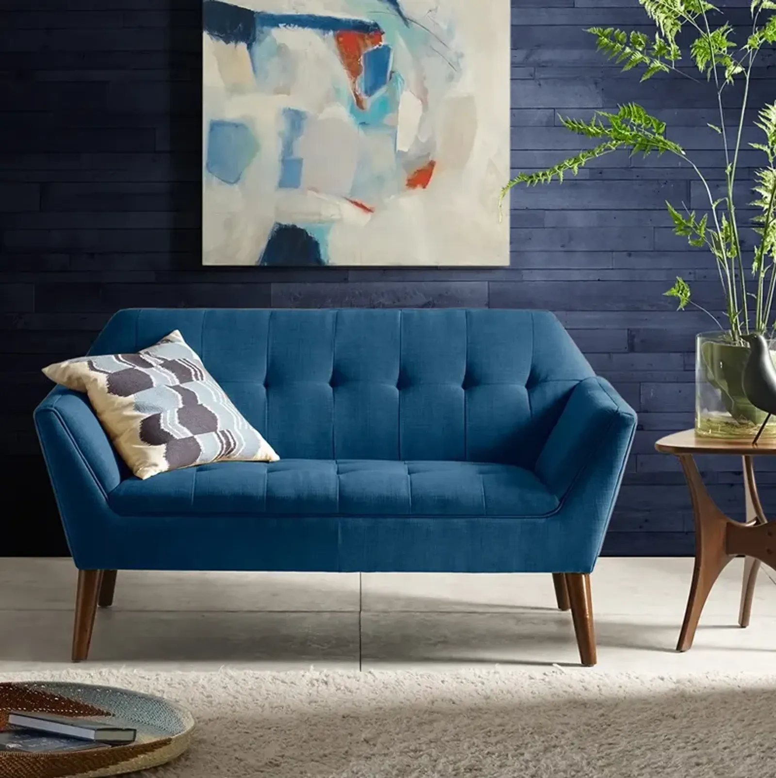 INK+IVY Newport Blue Loveseat