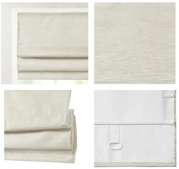 Madison Park Como Ivory Printed Faux Silk Room Darkening Cordless Roman Shade