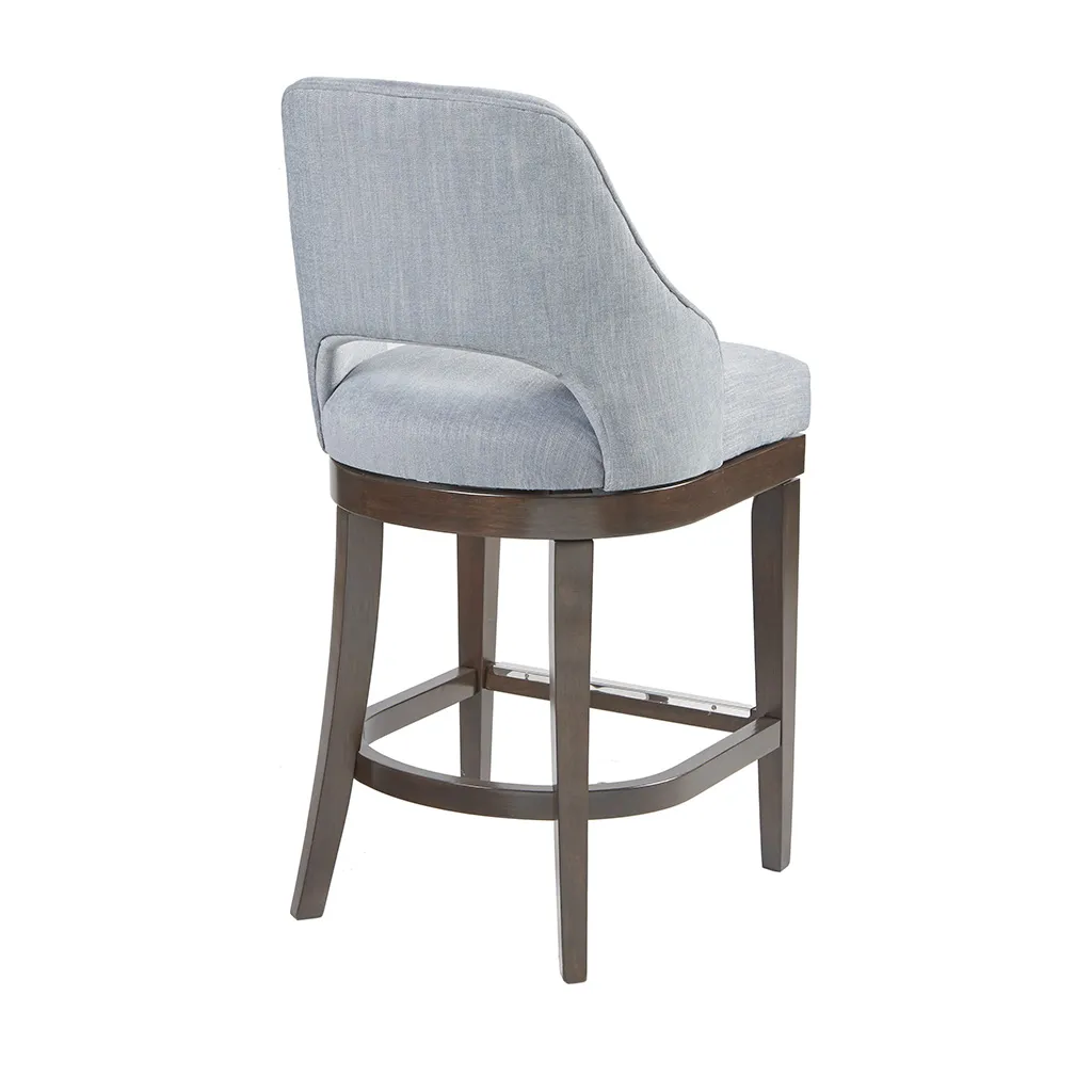 Madison Park Jillian Blue Counter  Stool with Swivel Seat