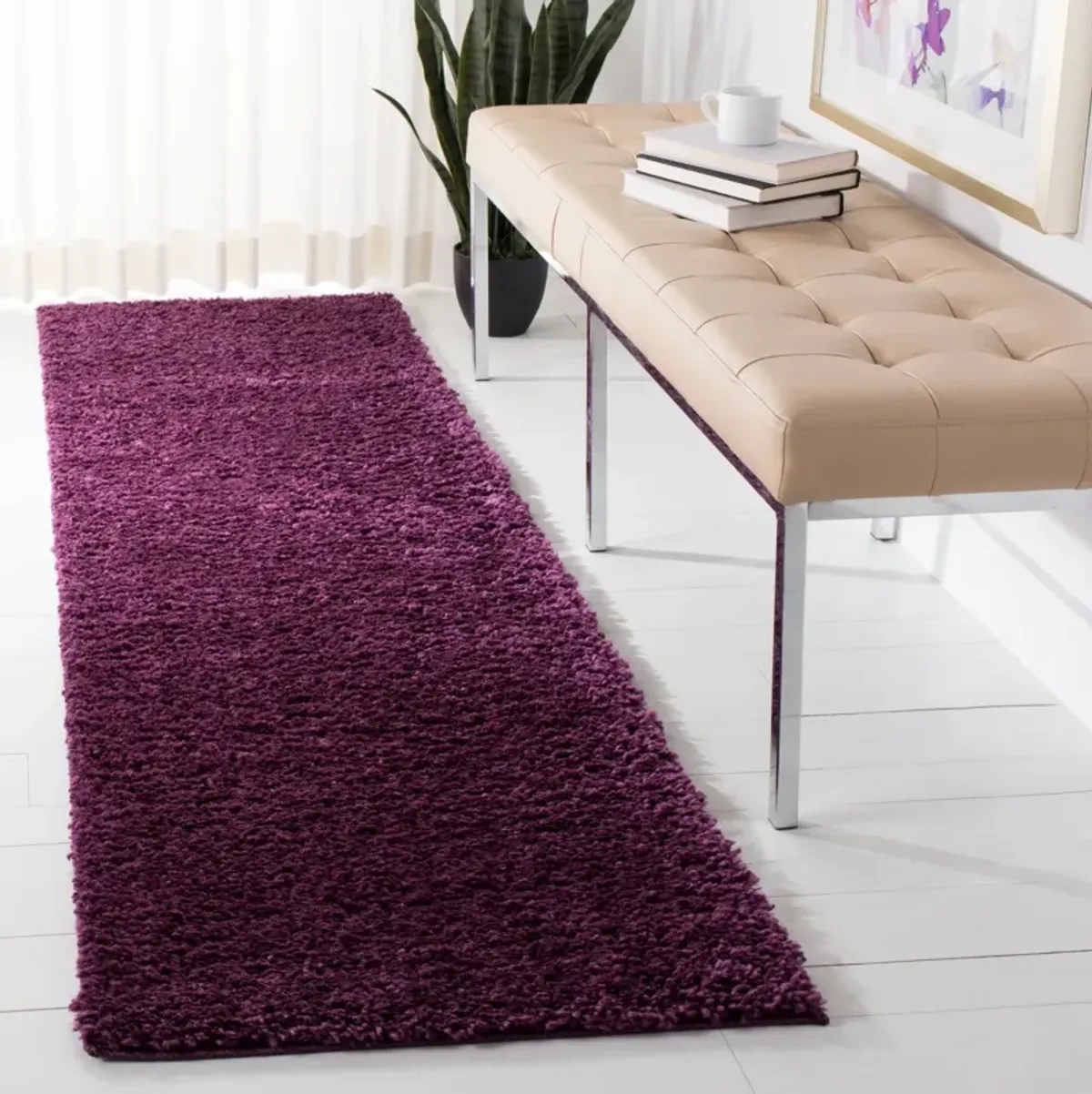 AUGUST SHAG 900 PURPLE 2'-3' x 14' Runner Rug