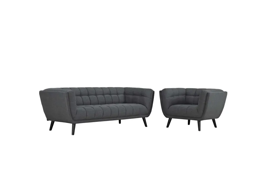 Bestow 2 Piece Upholstered Fabric Sofa and Armchair Set