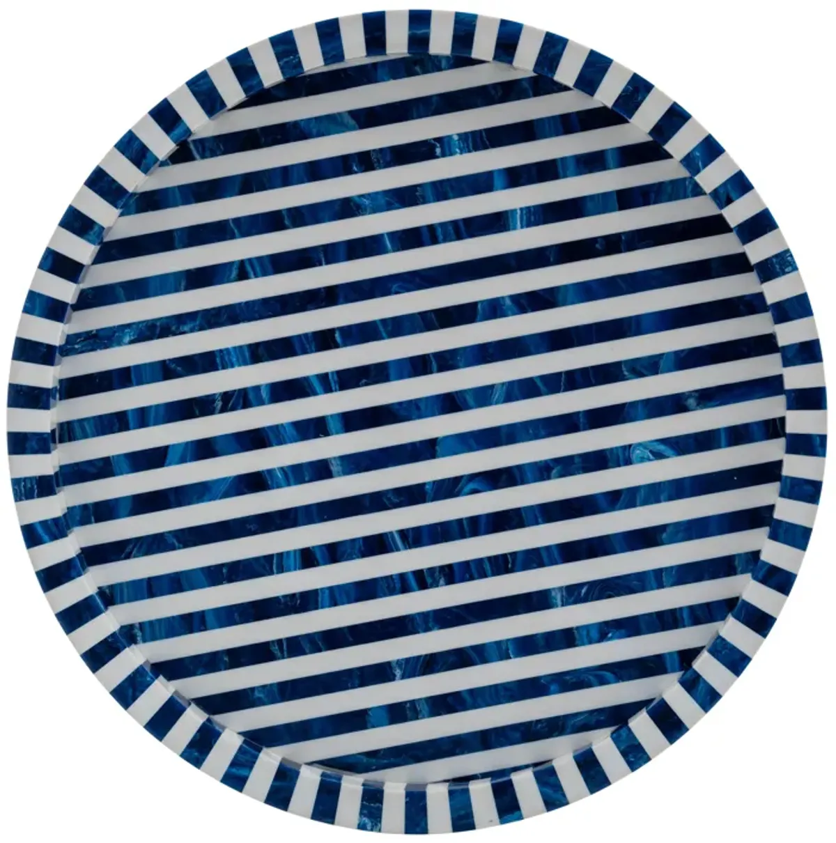 Resin, S/3 12/14/16" Round Trays Blue