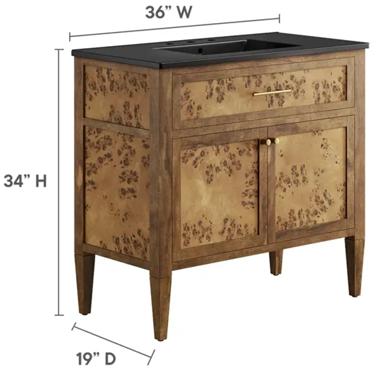 Elysian 36" Wood Bathroom Vanity