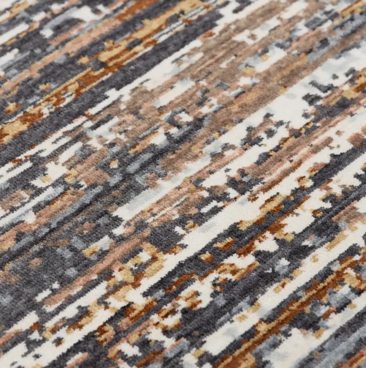 Jasper Charcoal/ Multi Abstract Recycled Polyester 2'6" x 8' Runner Rug