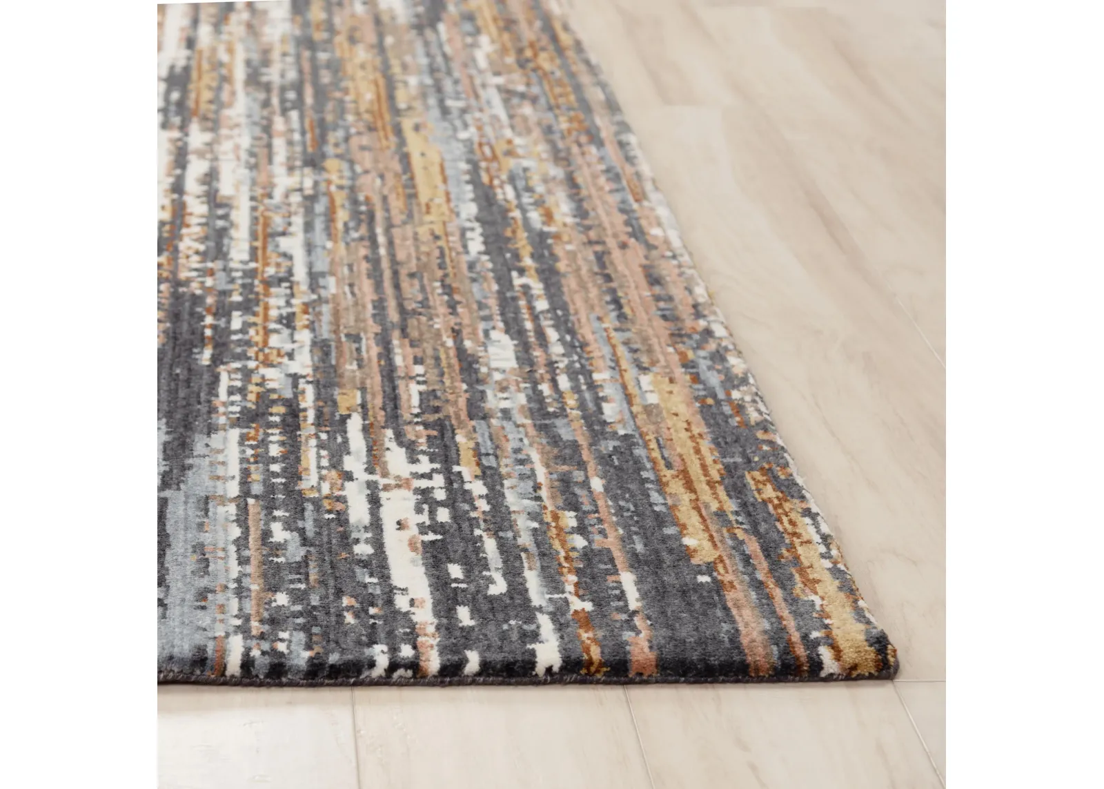 Jasper Charcoal/ Multi Abstract Recycled Polyester 2'6" x 8' Runner Rug