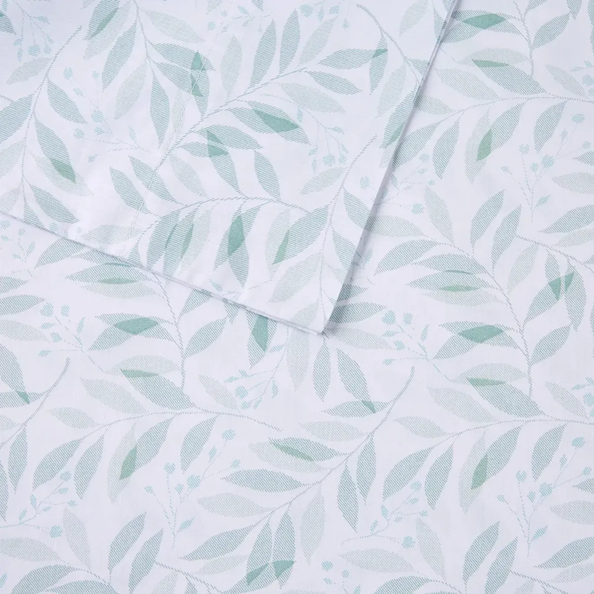 Madison Park Essentials 200 Thread Count Printed Cotton Green Leaves Sheet Set