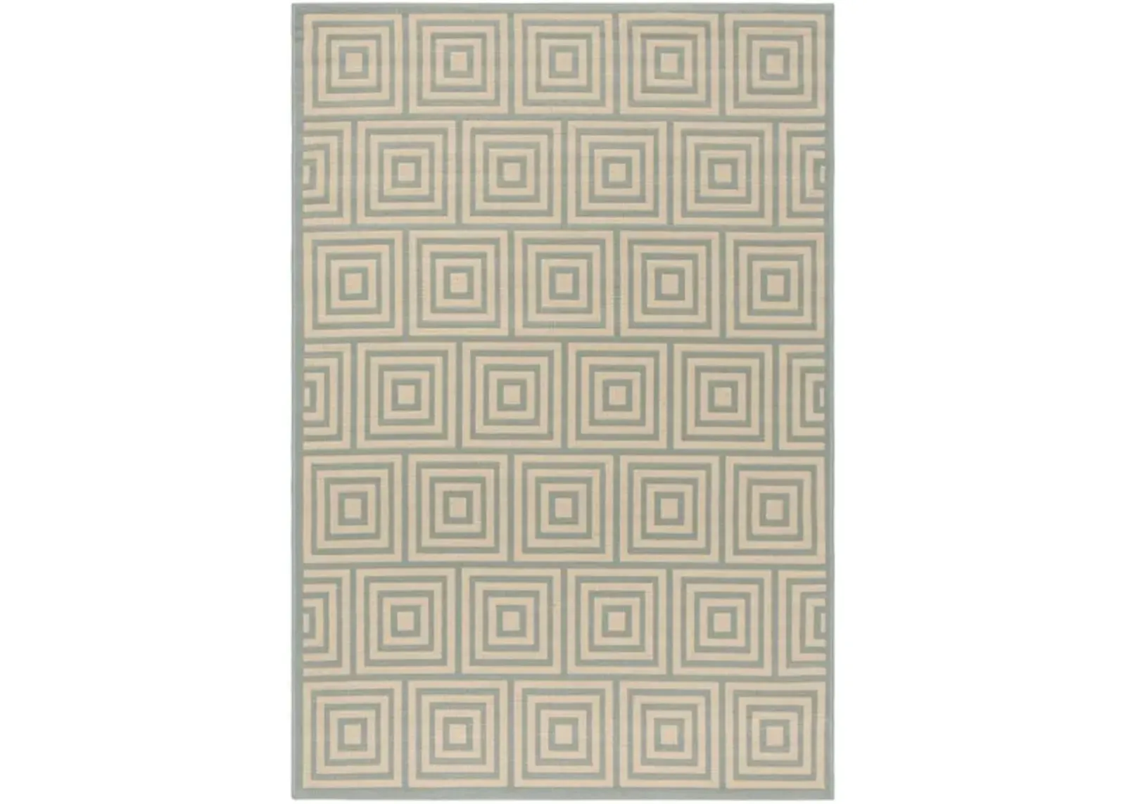 LINDEN 173 Collection LND173L-4 Cream / Aqua 4' X 6'