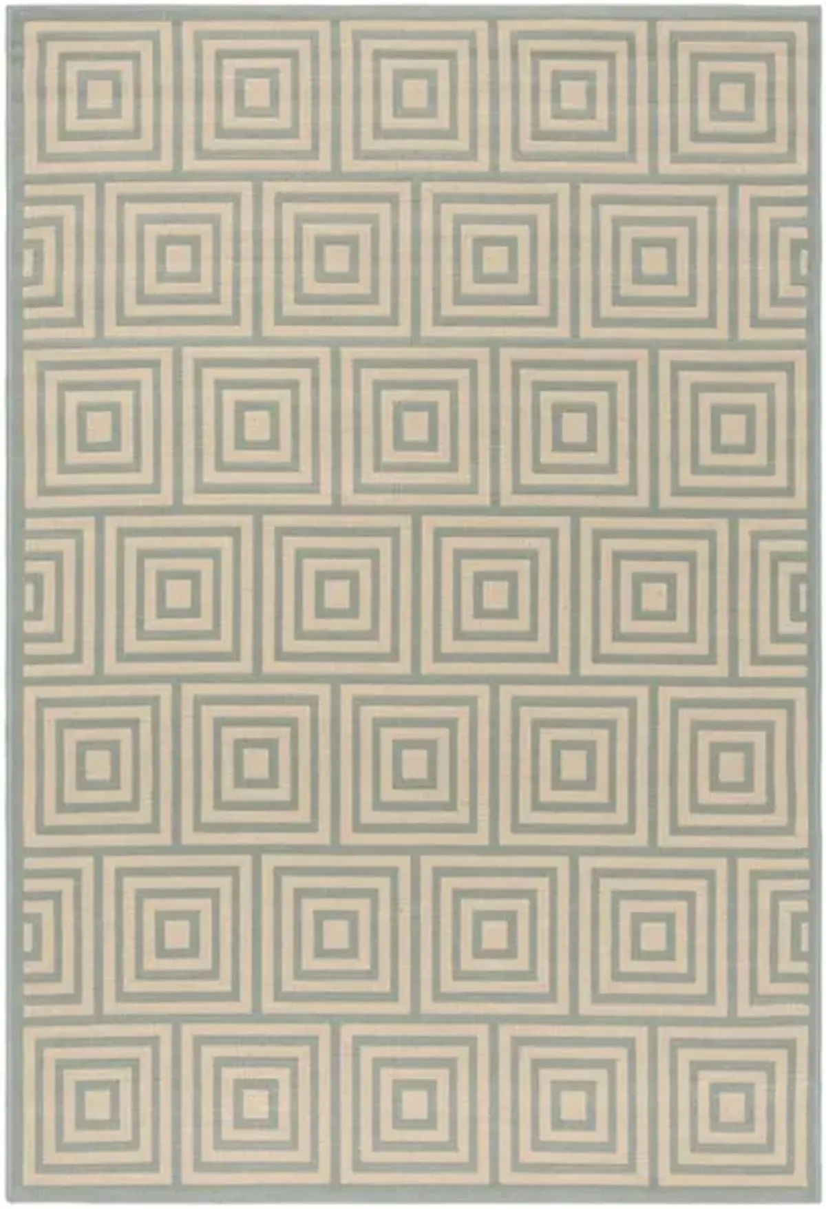 LINDEN 173 Collection LND173L-4 Cream / Aqua 4' X 6'