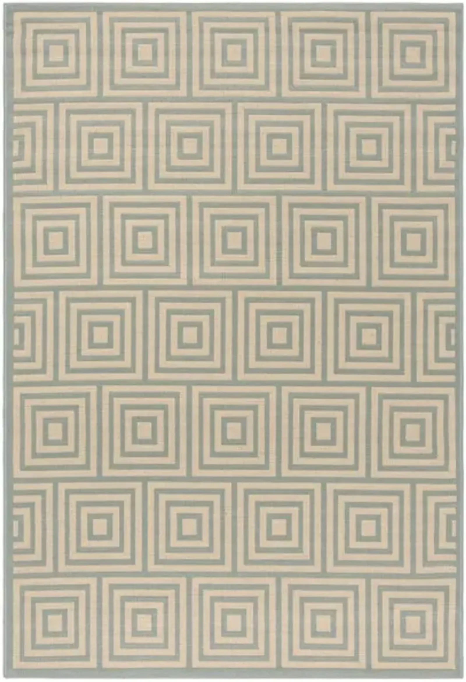 LINDEN 173 Collection LND173L-4 Cream / Aqua 4' X 6'