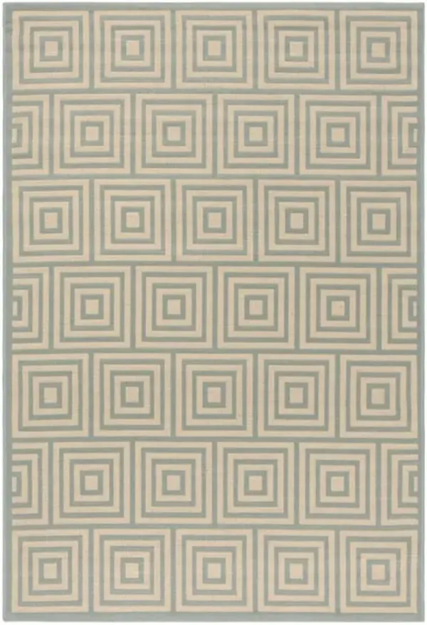 LINDEN 173 Collection LND173L-4 Cream / Aqua 4' X 6'