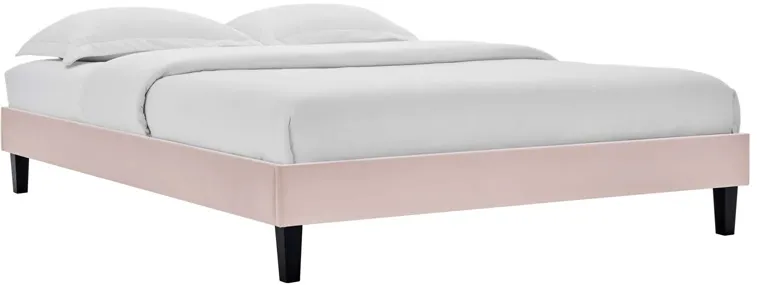 Reign Queen Performance Velvet Platform Bed Frame