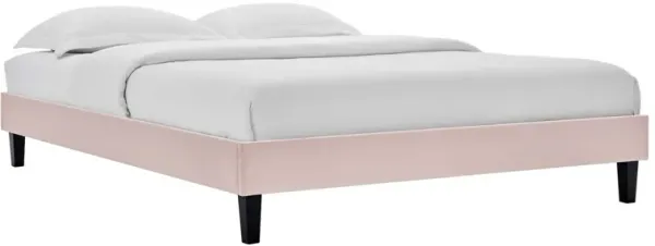 Reign Queen Performance Velvet Platform Bed Frame
