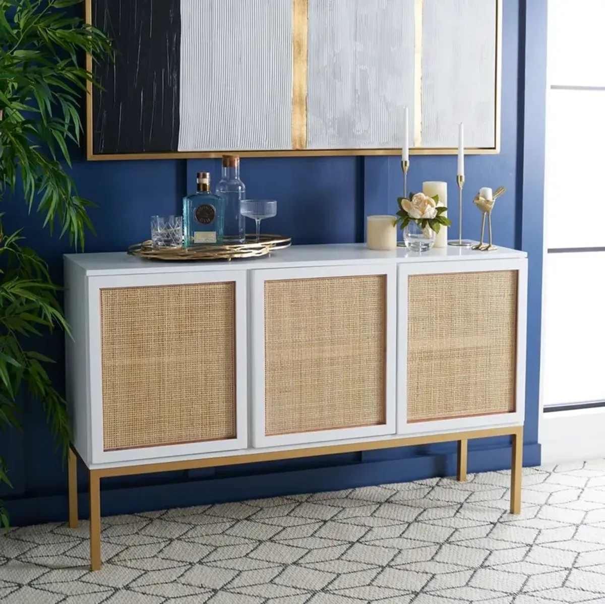 Zadie 2 Shelf Rattan Sideboard