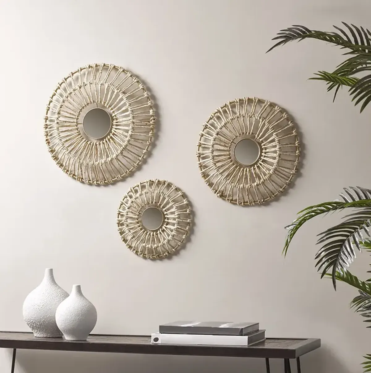 Ella Neutral Round Wall Decor - Set of 3