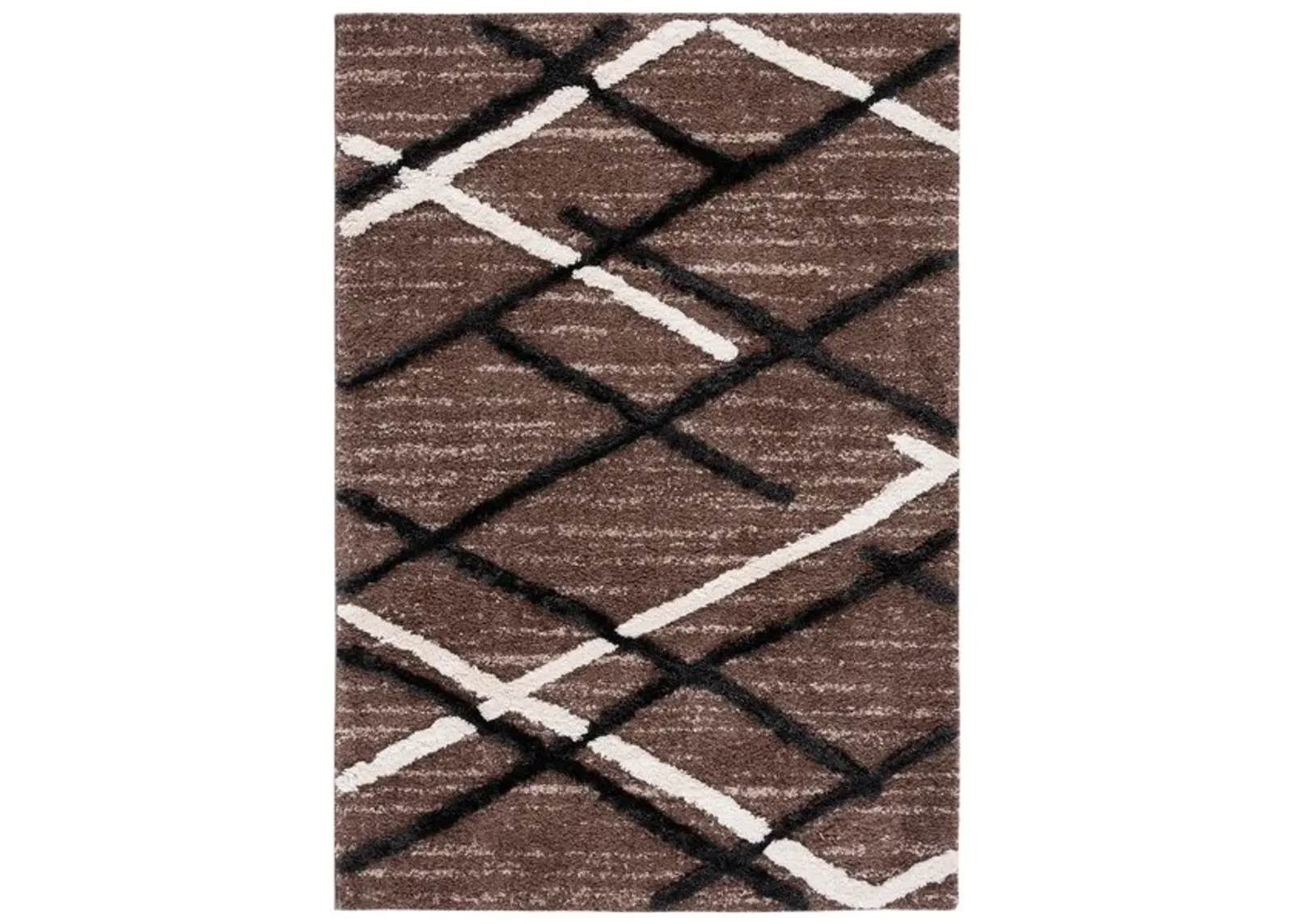 HI-LO SHAG 206 Brown  4' X 6' Small Rectangle Rug