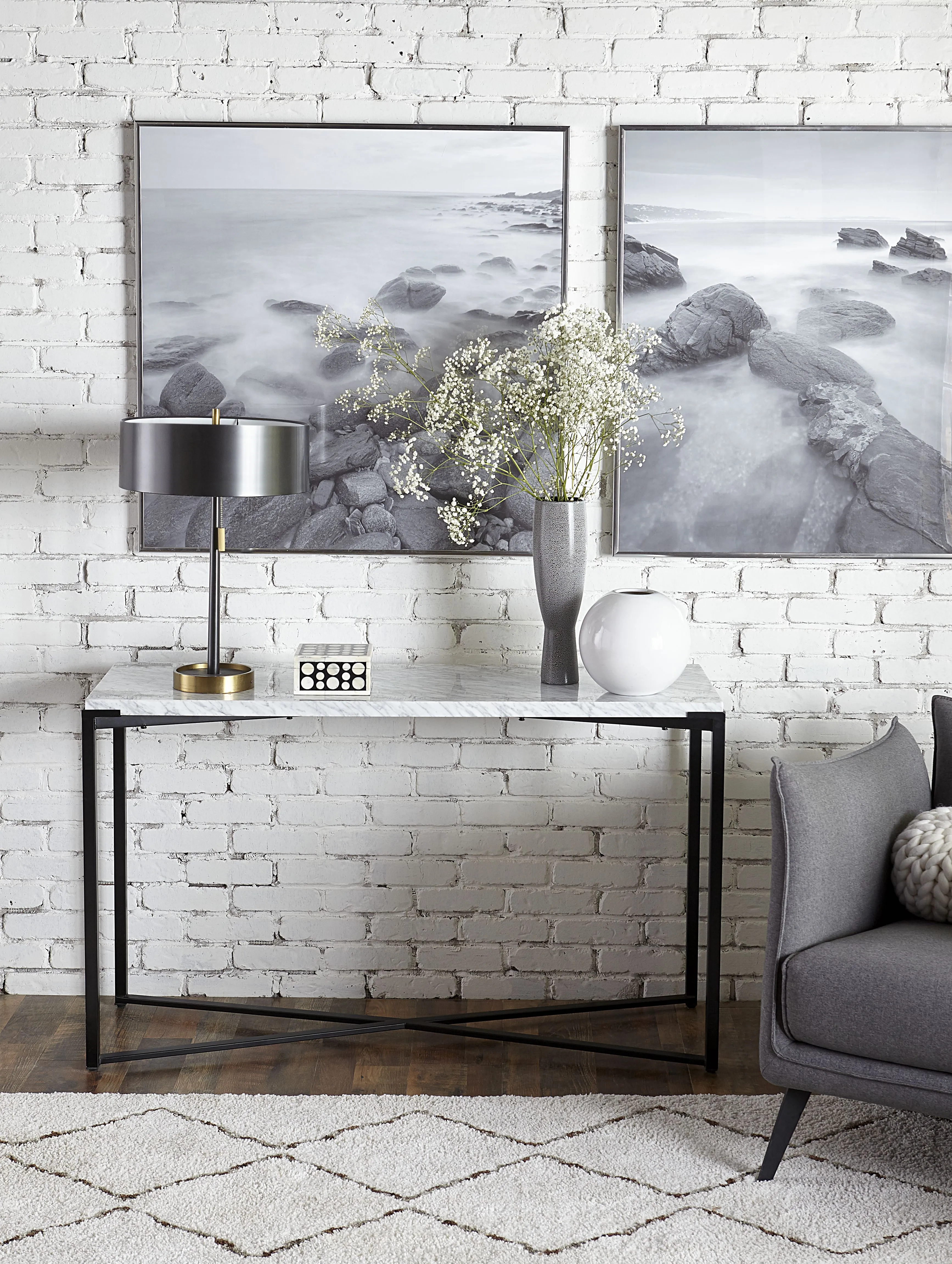 Saxon Console Table in Matte Black