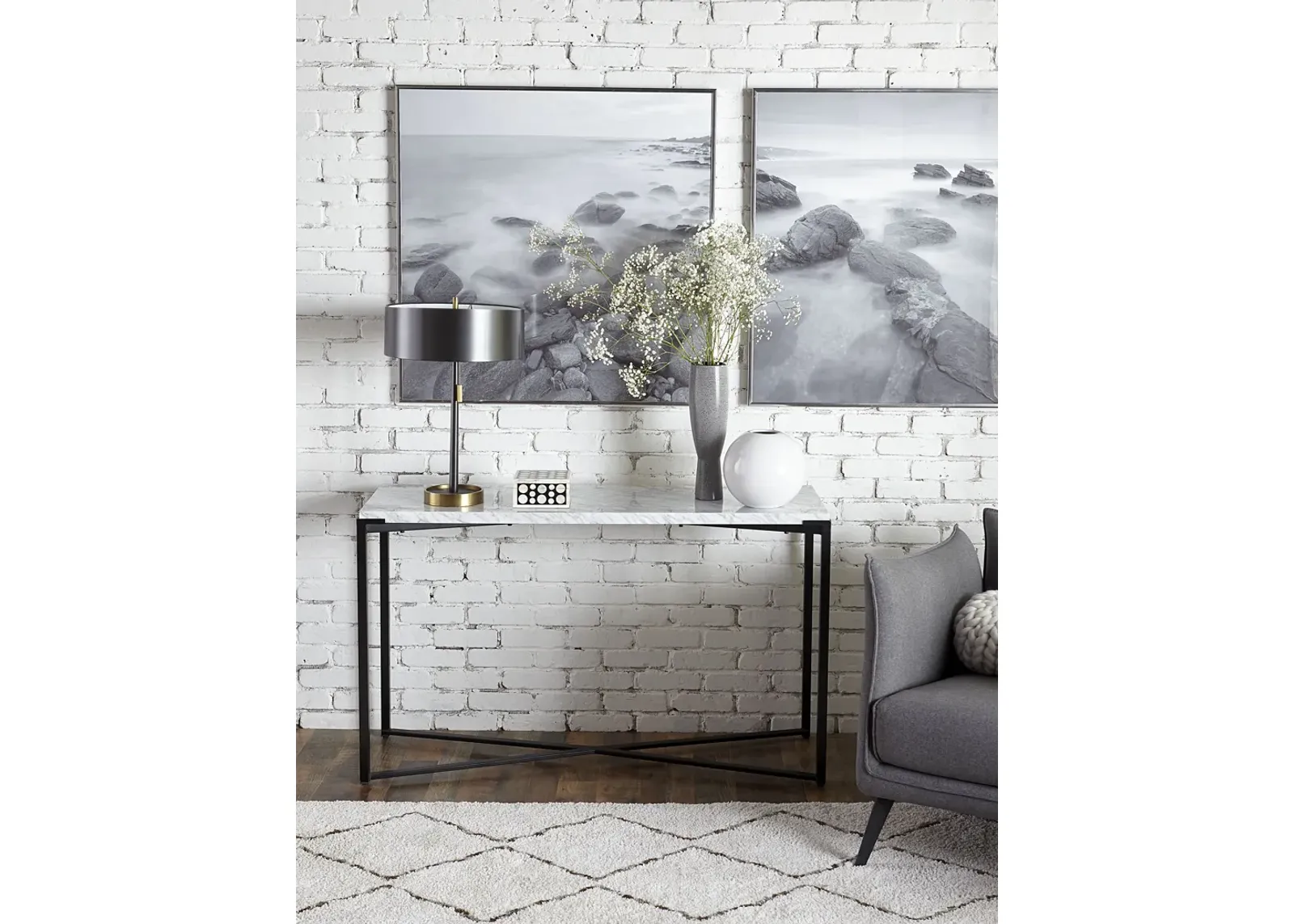 Saxon Console Table in Matte Black