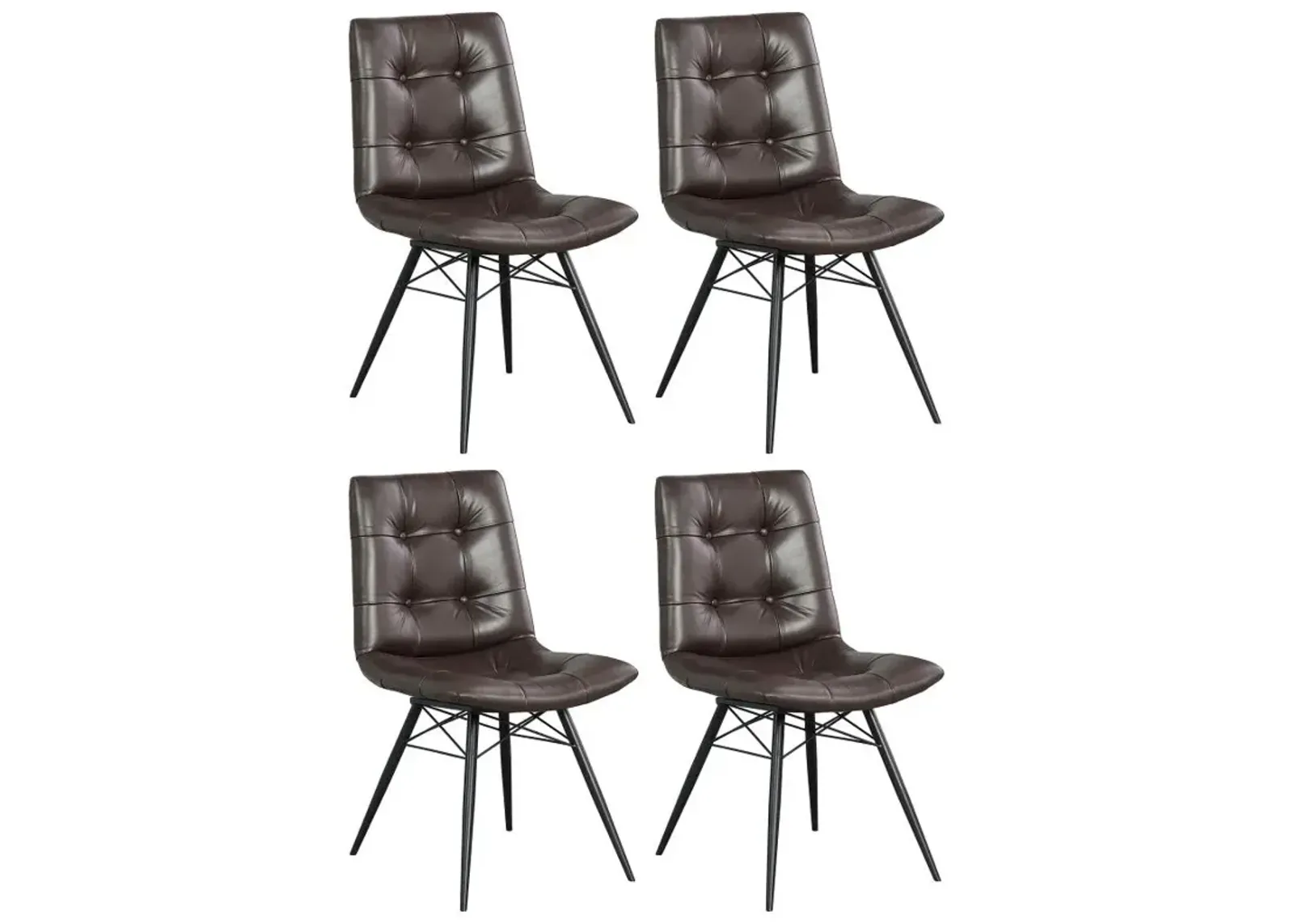 Aiken Upholstered Tufted Side Chairs Brown (Set of 4)