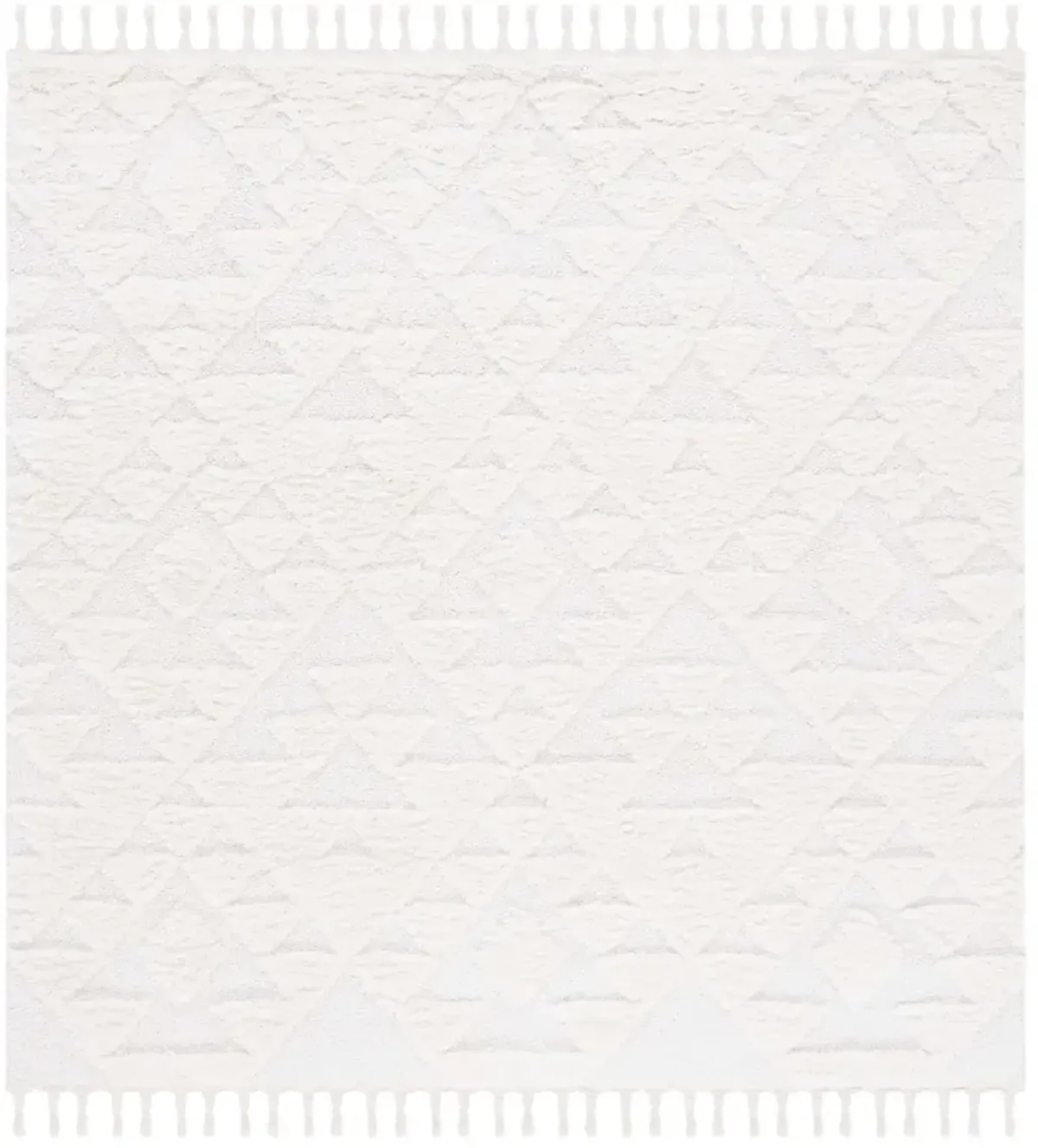 MOROCCAN TASSEL SHAG 688 IVORY 6'-7' x 6'-7' Square Square Rug