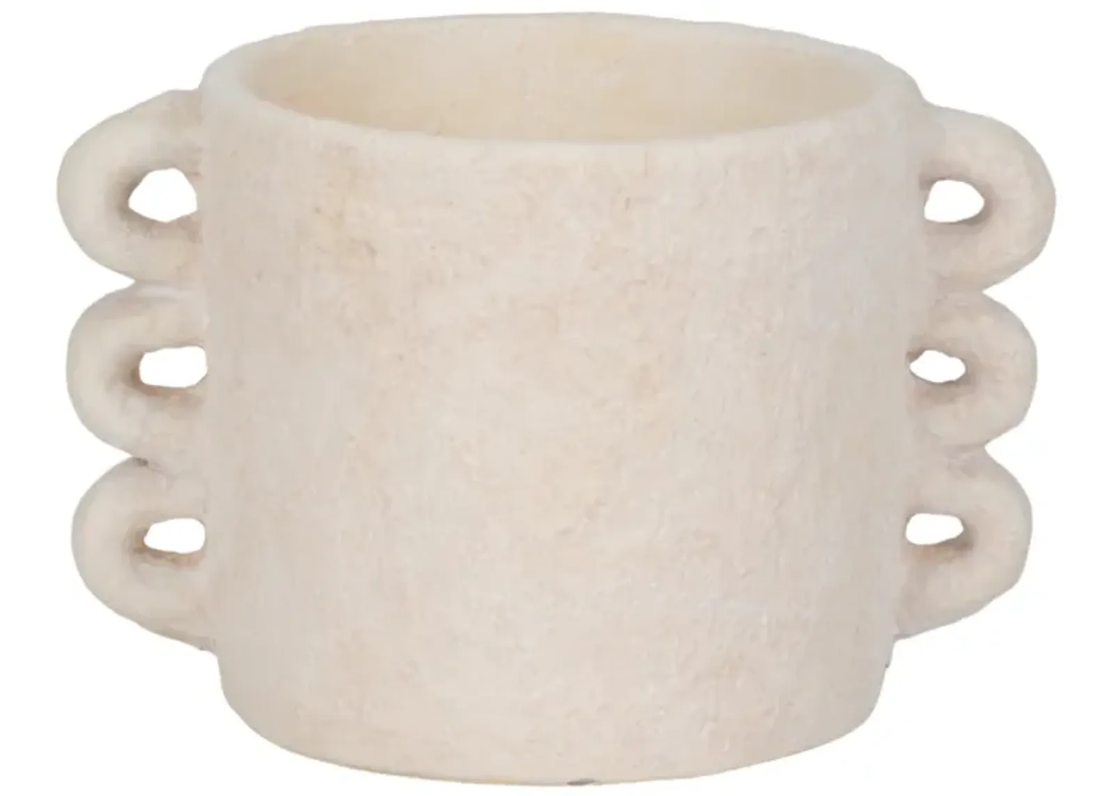 8" Arch Handle Planter, White