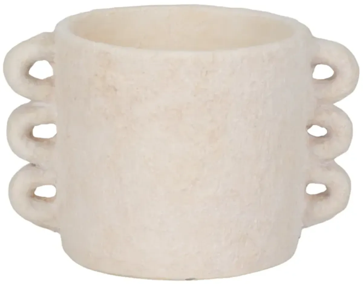 8" Arch Handle Planter, White