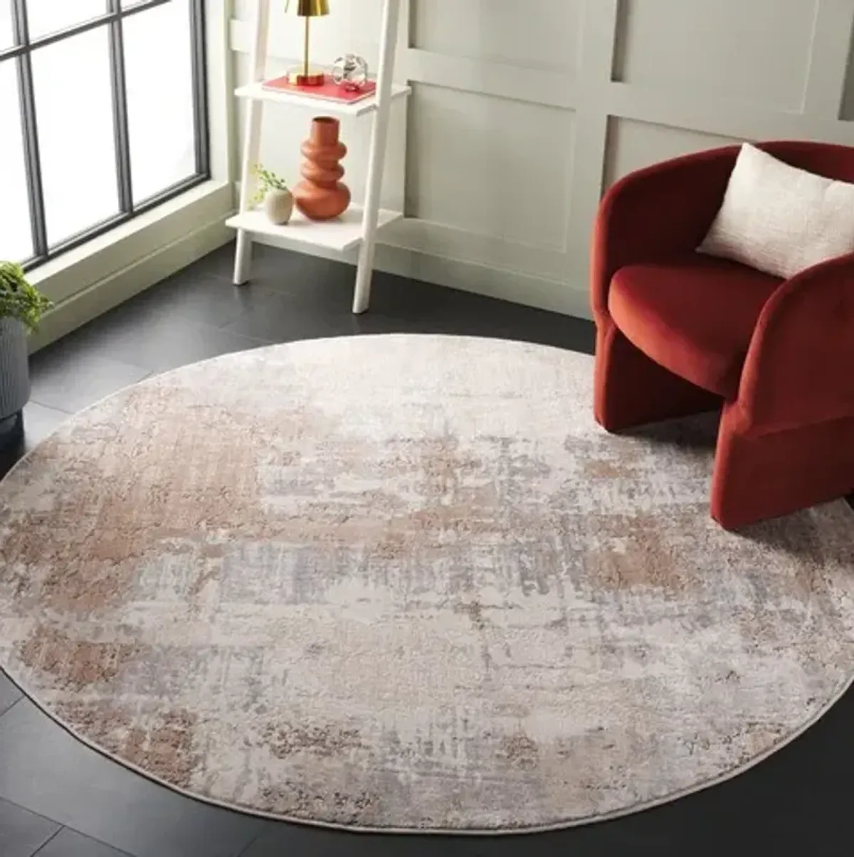 WHISPER 820 Beige 6'-7' X 6'-7' Round Round Rug