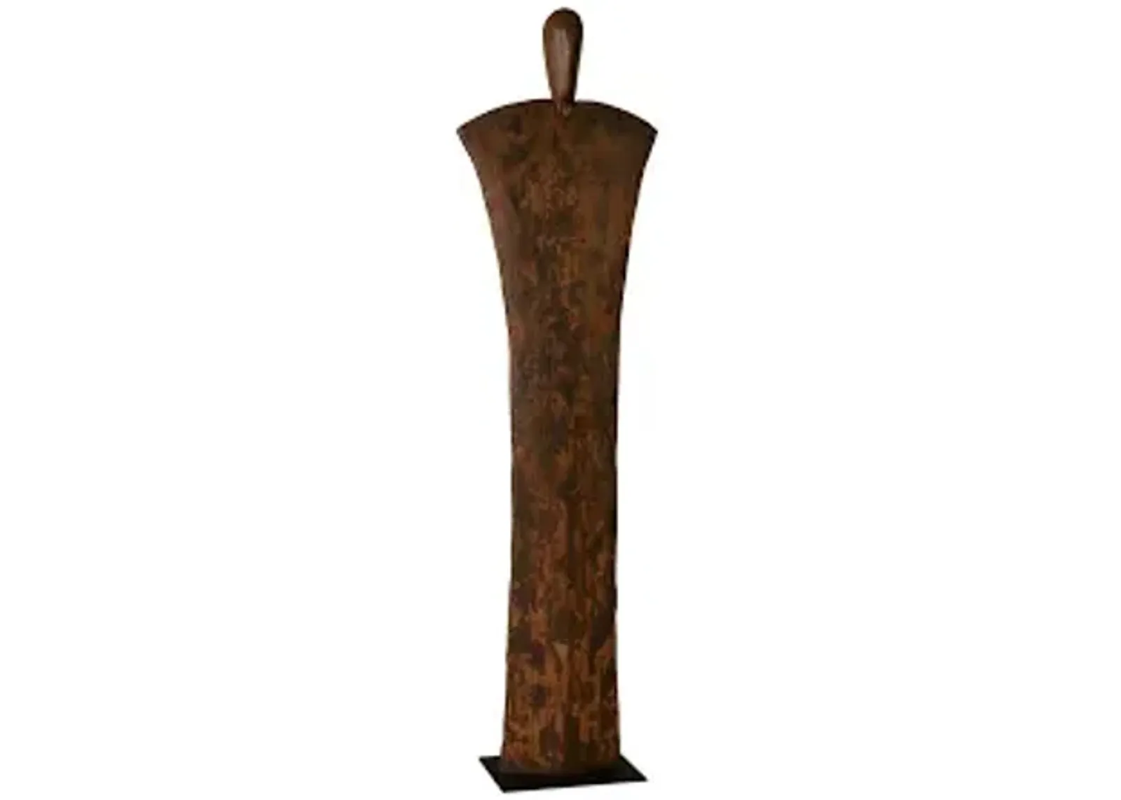 standing person on base, extra large, chamcha wood, iron