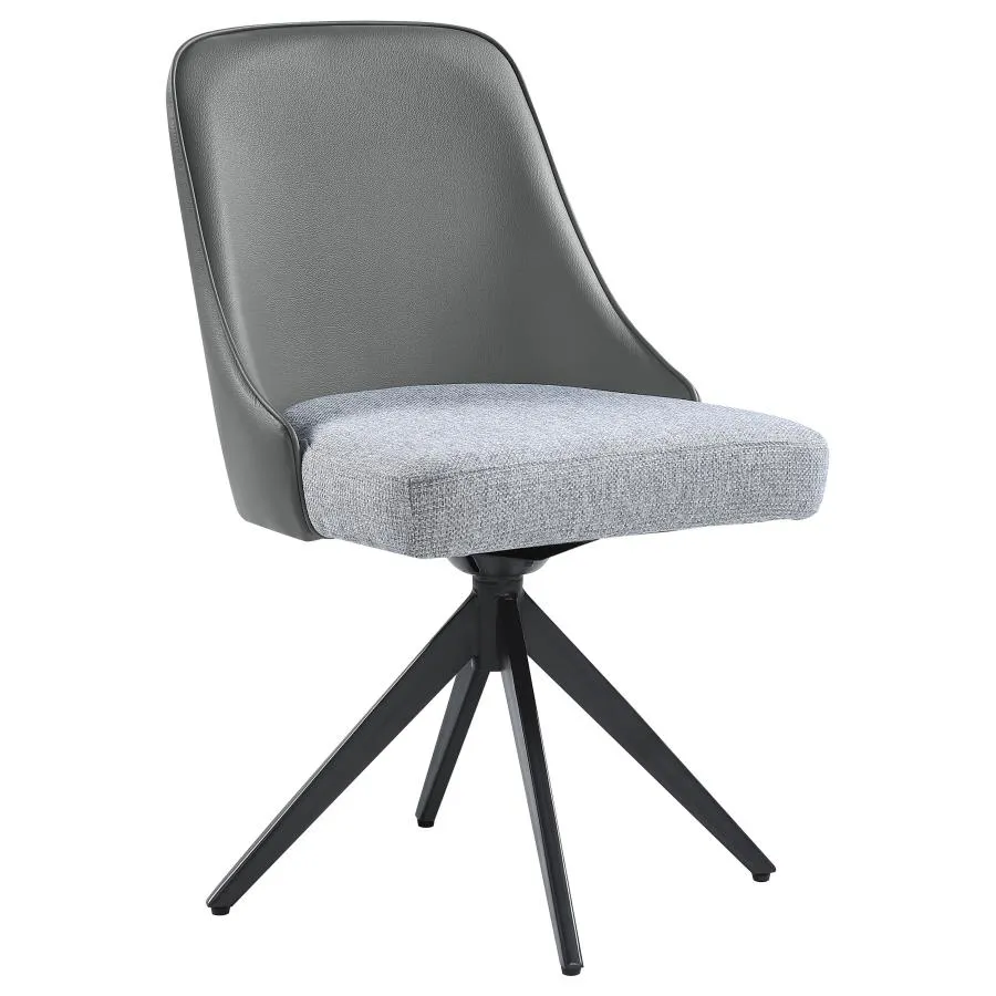 Accrington Upholstered Swivel Side Chairs (Set of 2) Grey And Gunmetal