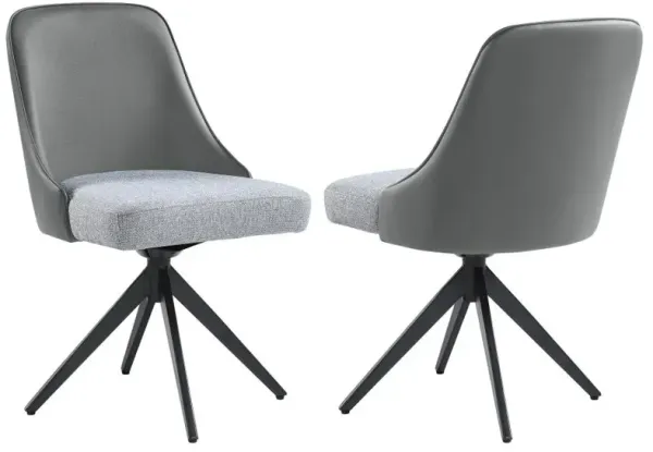 Accrington Upholstered Swivel Side Chairs (Set of 2) Grey And Gunmetal