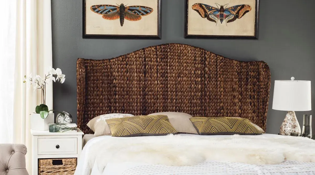 Nadine Brown Winged Headboard