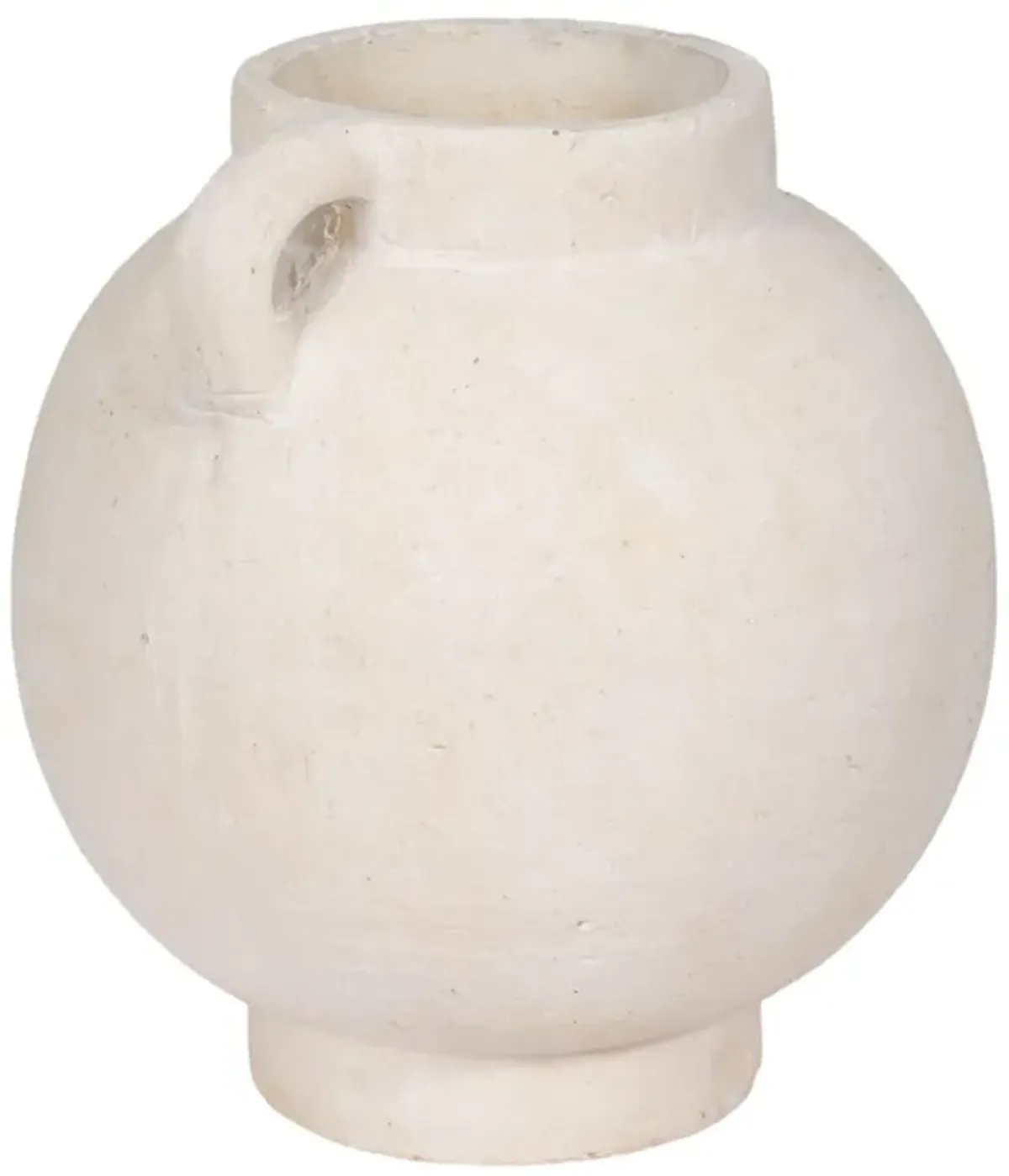 12" Bulbous Jug With Handle, White