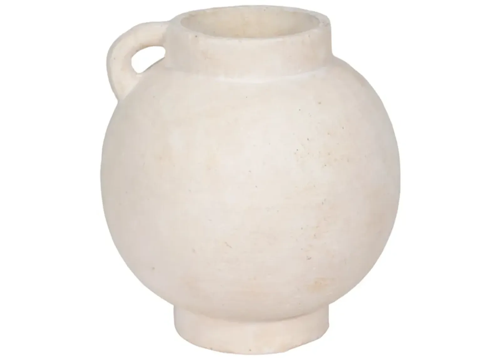 12" Bulbous Jug With Handle, White