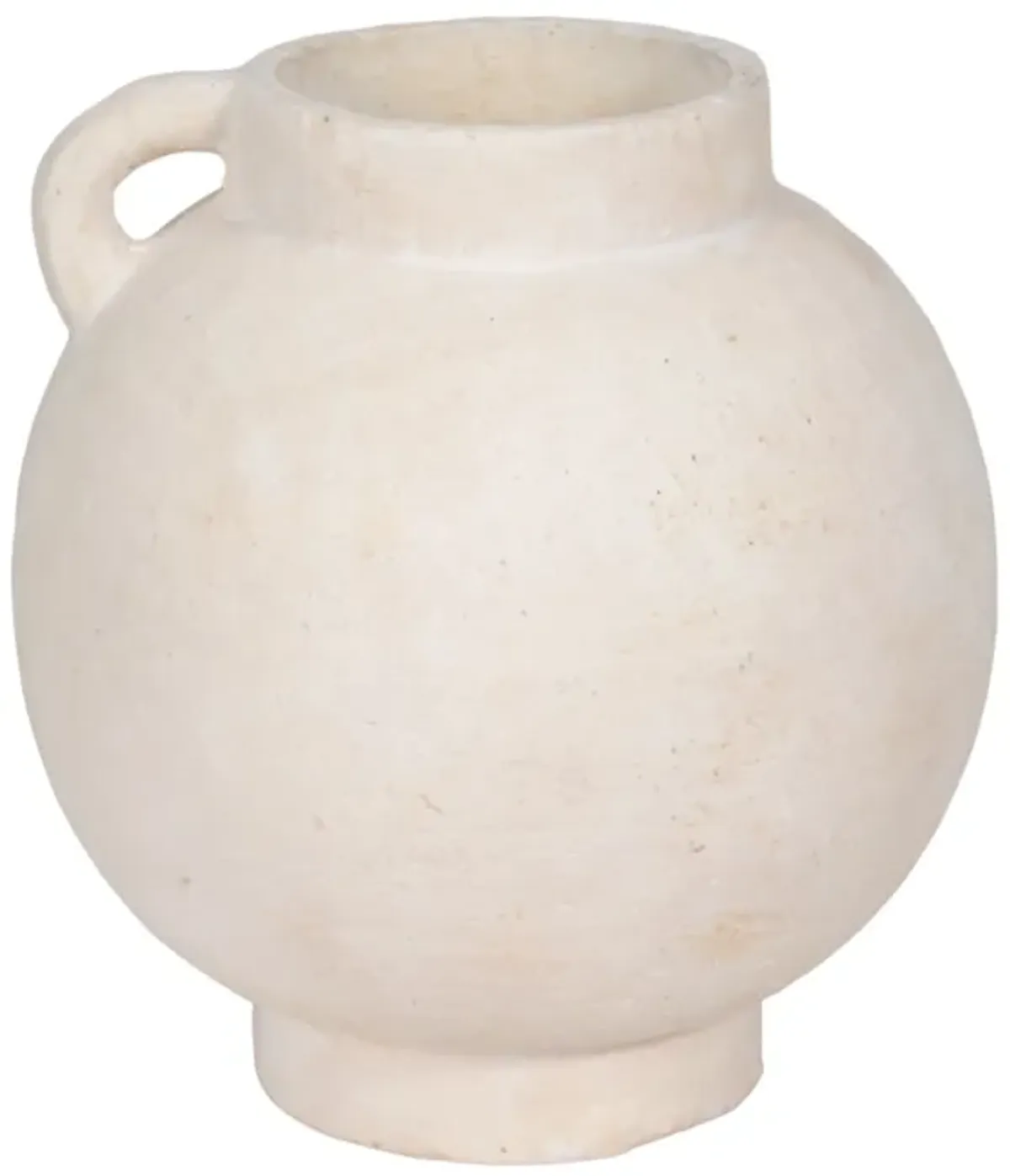 12" Bulbous Jug With Handle, White