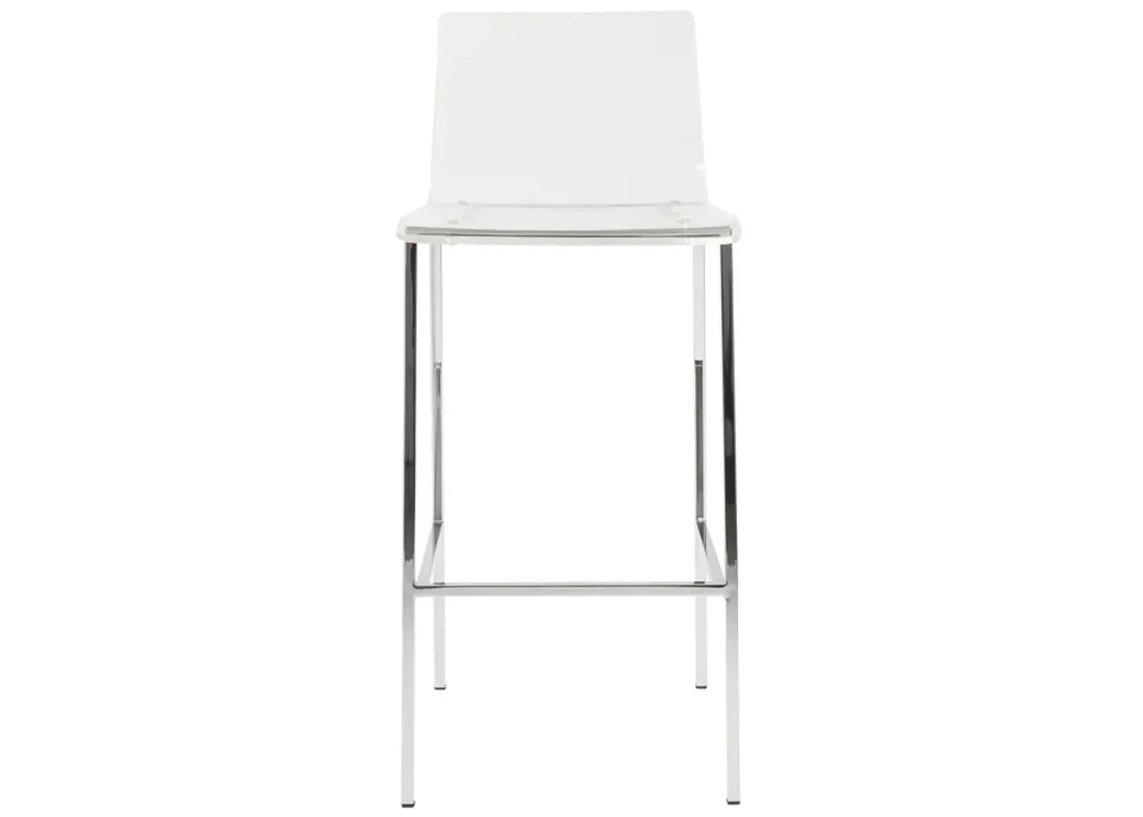 Chloe Bar Stool in Clear with Chrome Legs - Set of 2