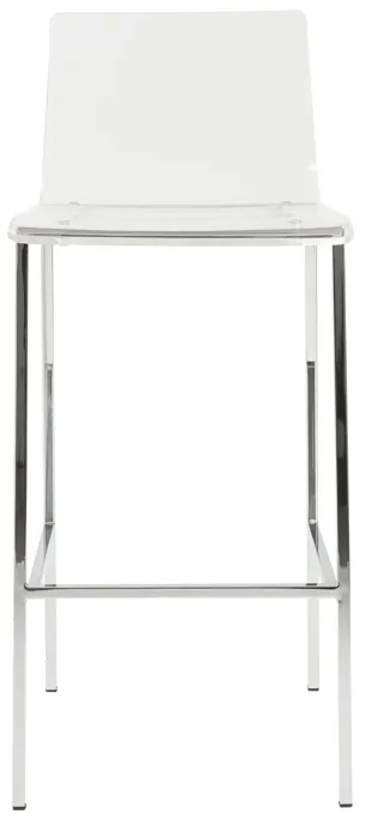 Chloe Bar Stool in Clear with Chrome Legs - Set of 2