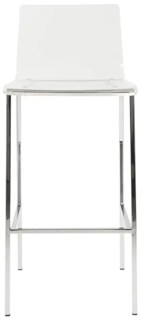 Chloe Bar Stool in Clear with Chrome Legs - Set of 2